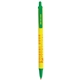 aerial view a yellow barrel & green trim bic clic pen, image 2 of 2
