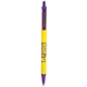 aerial view a yellow barrel & purple trim bic clic pen, image 2 of 2