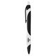 aerial view a black with white trim two - tone sleek write rubberized pen, image 1 of 3