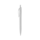 aerial view a white sleek write rubberized pen, image 1 of 3