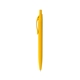 aerial view a yellow sleek write rubberized pen, image 1 of 3