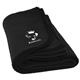 a black fleece pet blanket