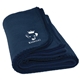 a navy fleece pet blanket