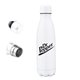 a matte white 17 oz white double - walled stainless steel bottle w / leakproof screw - on cap