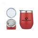 a red 12 oz red double - walled wine cup, stainless steel liner w / leakproof lid sipping hole