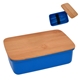 aerial view a blue harvest lunch set with bamboo lid, image 1 of 4