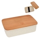 aerial view a natural harvest lunch set with bamboo lid, image 1 of 2