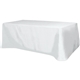 a white all over full color supreme polyester flat table cover 4 sided for 8 foot