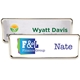 a group of columbus metal name badge (standard 3 x 1)
