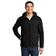 aerial view a black port authority(r) hooded core soft shell jacket, image 1 of 8