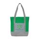 aerial view a green 7732 glenwood - non - woven tote bag with 210d pocket - colorjet, image 1 of 2