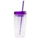 aerial view a clear body with purple tops and straws wave mug, image 1 of 2