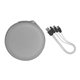 aerial view a silver round cable organizer case, image 1 of 2