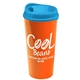 a cyan lid & orange cup the roadmaster - 20 oz travel tumbler with auto sip lid