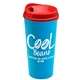 a red lid & cyan cup the roadmaster - 20 oz travel tumbler with auto sip lid