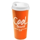 aerial view a white lid & orange cup the roadmaster - 20 oz travel tumbler with auto sip lid, image 1 of 2