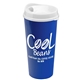 aerial view a white lid & royal blue cup the roadmaster - 20 oz travel tumbler with auto sip lid, image 1 of 2