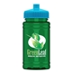 a cyan lid & transparent green bottle upcycle - mini 16 oz rpet sports bottle with push - pull lid - digital