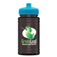 a cyan lid & transparent smoke bottle upcycle - mini 16 oz rpet sports bottle with push - pull lid - digital