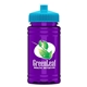 a cyan lid & transparent violet bottle upcycle - mini 16 oz rpet sports bottle with push - pull lid - digital
