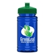 a green lid & transparent blue bottle upcycle - mini 16 oz rpet sports bottle with push - pull lid - digital