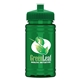 aerial view a green lid & transparent green bottle upcycle - mini 16 oz rpet sports bottle with push - pull lid - digital, image 1 of 2