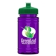 a green lid & transparent violet bottle upcycle - mini 16 oz rpet sports bottle with push - pull lid - digital