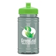 a lime green lid & glacier blue bottle upcycle - mini 16 oz rpet sports bottle with push - pull lid - digital