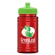a lime green lid & transparent red bottle upcycle - mini 16 oz rpet sports bottle with push - pull lid - digital