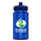 a navy blue lid & transparent blue bottle upcycle - mini 16 oz rpet sports bottle with push - pull lid - digital
