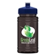 a navy blue lid & transparent smoke bottle upcycle - mini 16 oz rpet sports bottle with push - pull lid - digital