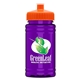 a orange lid & transparent violet bottle upcycle - mini 16 oz rpet sports bottle with push - pull lid - digital