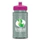 a pink lid & glacier blue bottle upcycle - mini 16 oz rpet sports bottle with push - pull lid - digital