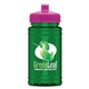 a pink lid & transparent green bottle upcycle - mini 16 oz rpet sports bottle with push - pull lid - digital