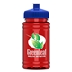 a royal blue lid & transparent red bottle upcycle - mini 16 oz rpet sports bottle with push - pull lid - digital