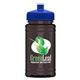 a royal blue lid & transparent smoke bottle upcycle - mini 16 oz rpet sports bottle with push - pull lid - digital
