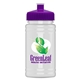 aerial view a violet lid & eco white bottle upcycle - mini 16 oz rpet sports bottle with push - pull lid - digital, image 1 of 2