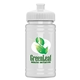 aerial view a white lid & eco white bottle upcycle - mini 16 oz rpet sports bottle with push - pull lid - digital, image 1 of 2