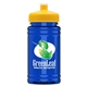 a yellow lid & transparent blue bottle upcycle - mini 16 oz rpet sports bottle with push - pull lid - digital