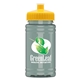 a yellow lid & glacier blue bottle upcycle - mini 16 oz rpet sports bottle with push - pull lid - digital
