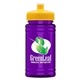 a yellow lid & transparent violet bottle upcycle - mini 16 oz rpet sports bottle with push - pull lid - digital