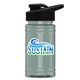 a black lid & glacier blue bottle upcycle - mini 16 oz rpet sports bottle with drink thru lid - digital