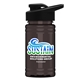 a black lid & transparent smoke bottle upcycle - mini 16 oz rpet sports bottle with drink thru lid - digital