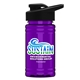 a black lid & transparent violet bottle upcycle - mini 16 oz rpet sports bottle with drink thru lid - digital