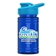a cyan lid & transparent blue bottle upcycle - mini 16 oz rpet sports bottle with drink thru lid - digital