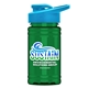 a cyan lid & transparent green bottle upcycle - mini 16 oz rpet sports bottle with drink thru lid - digital