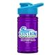 a cyan lid & transparent violet bottle upcycle - mini 16 oz rpet sports bottle with drink thru lid - digital