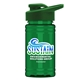 a green lid & transparent green bottle upcycle - mini 16 oz rpet sports bottle with drink thru lid - digital