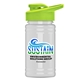 a lime green lid & eco white bottle upcycle - mini 16 oz rpet sports bottle with drink thru lid - digital
