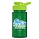 a lime green lid & transparent green bottle upcycle - mini 16 oz rpet sports bottle with drink thru lid - digital